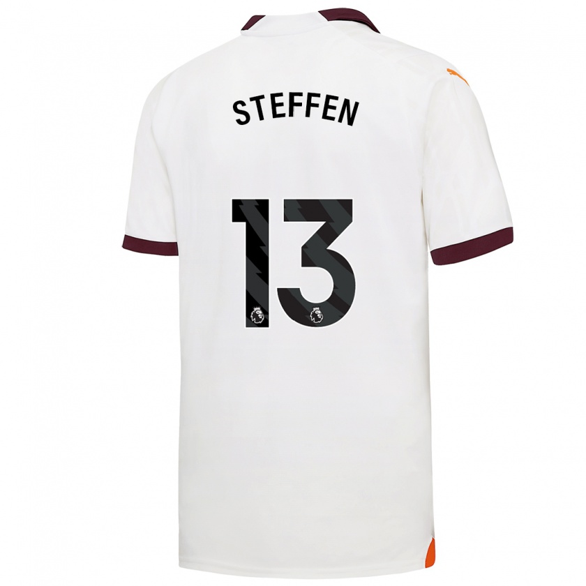 Kandiny Mujer Camiseta Zack Steffen #13 Blanco 2ª Equipación 2023/24 La Camisa