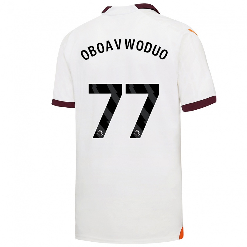 Kandiny Mujer Camiseta Justin Oboavwoduo #77 Blanco 2ª Equipación 2023/24 La Camisa