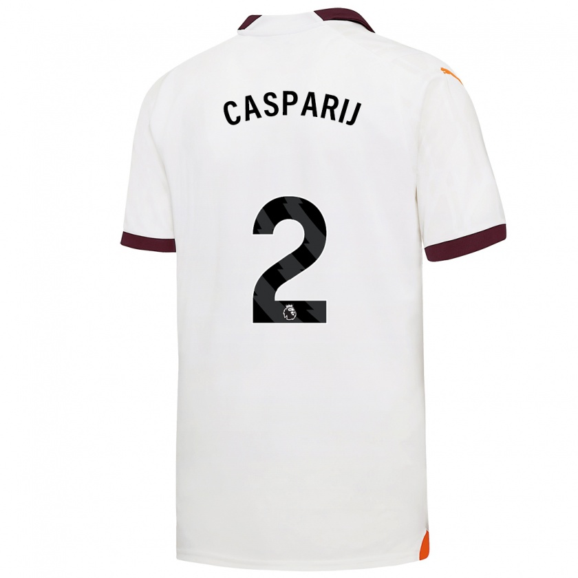 Kandiny Donna Maglia Kerstin Casparij #2 Bianco Kit Gara Away 2023/24 Maglietta