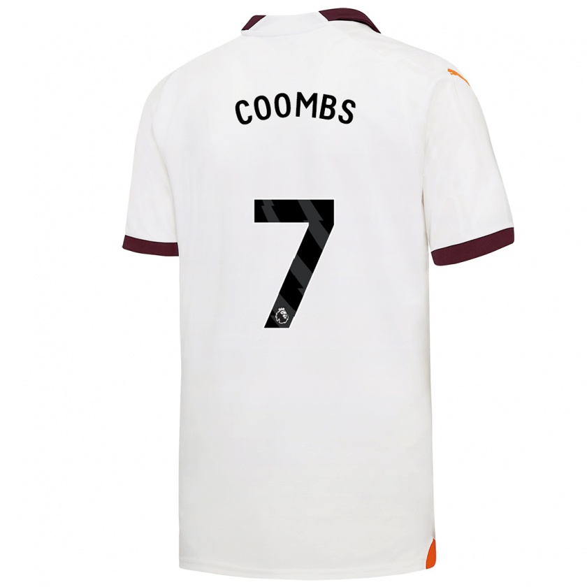 Kandiny Mujer Camiseta Laura Coombs #7 Blanco 2ª Equipación 2023/24 La Camisa