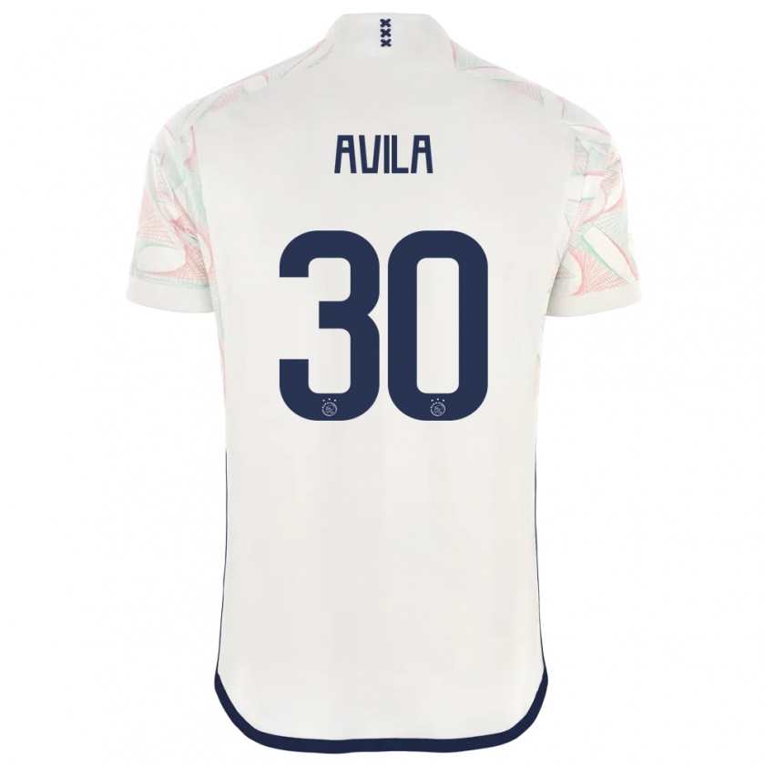 Kandiny Donna Maglia Gastón Ávila #30 Bianco Kit Gara Away 2023/24 Maglietta