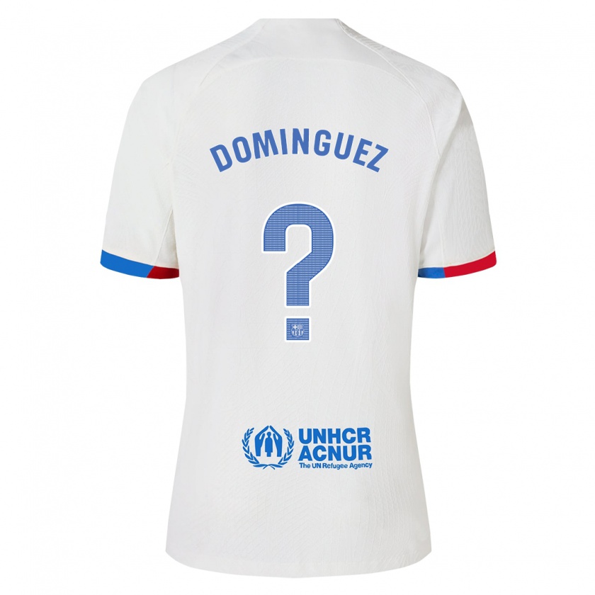 Kandiny Mujer Camiseta Sergi Domínguez #0 Blanco 2ª Equipación 2023/24 La Camisa