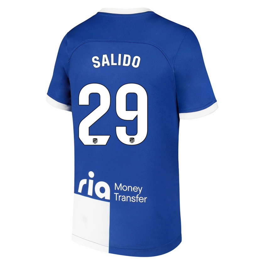 Kandiny Donna Maglia Alberto Salido #29 Blu Bianco Kit Gara Away 2023/24 Maglietta