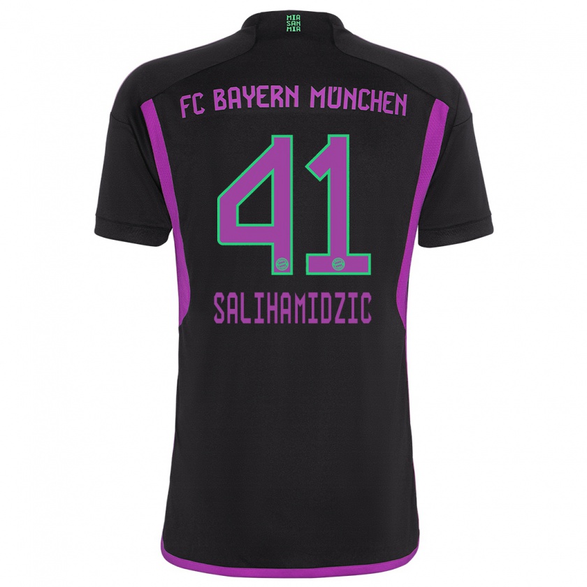 Kandiny Dames Nick Salihamidzic #41 Zwart Uitshirt Uittenue 2023/24 T-Shirt België