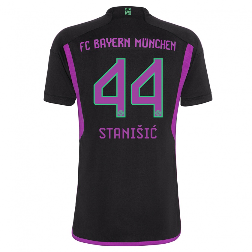 Kandiny Mujer Camiseta Josip Stanisic #44 Negro 2ª Equipación 2023/24 La Camisa