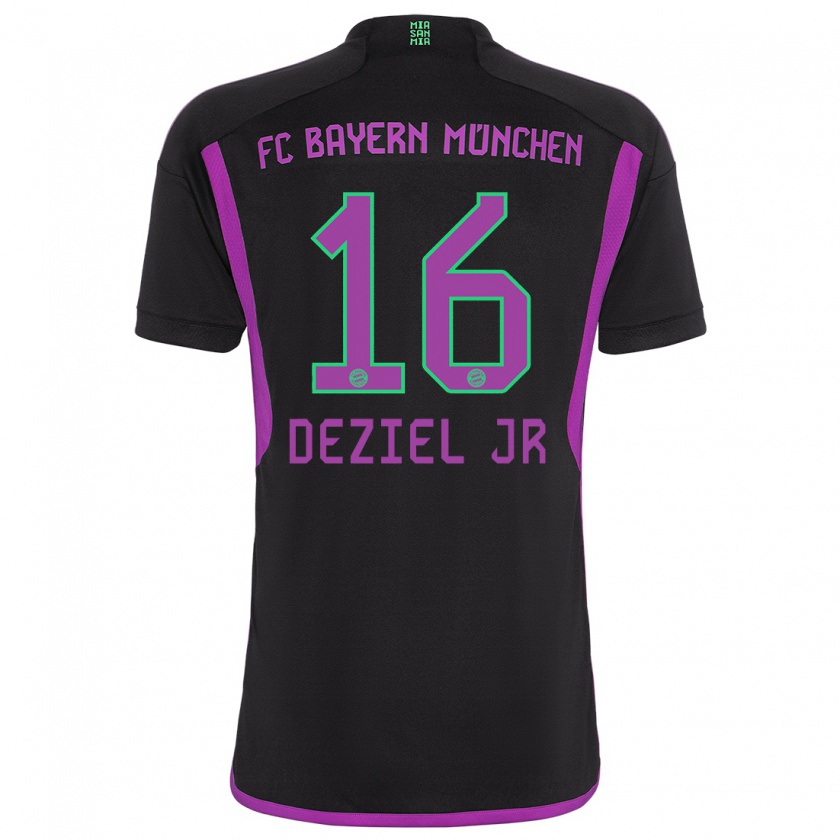 Kandiny Donna Maglia Robert Deziel Jr #16 Nero Kit Gara Away 2023/24 Maglietta