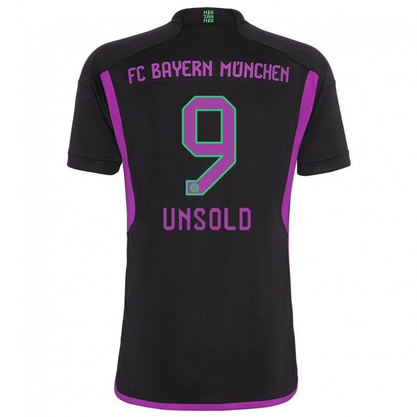 Kandiny Donna Maglia Samuel Unsold #9 Nero Kit Gara Away 2023/24 Maglietta