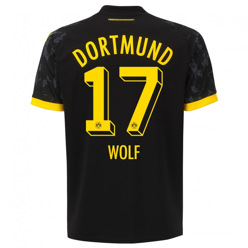 Kandiny Donna Maglia Marius Wolf #17 Nero Kit Gara Away 2023/24 Maglietta