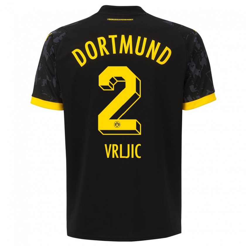 Kandiny Mujer Camiseta Daniel Vrljic #2 Negro 2ª Equipación 2023/24 La Camisa