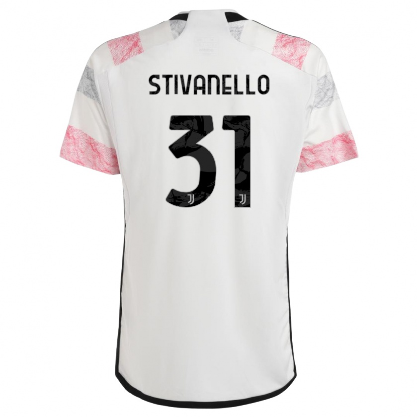 Kandiny Donna Maglia Riccardo Stivanello #31 Bianco Rosa Kit Gara Away 2023/24 Maglietta