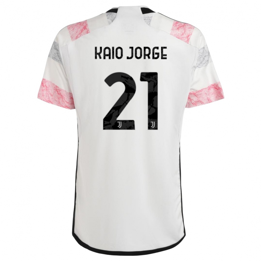 Kandiny Donna Maglia Kaio Jorge #21 Bianco Rosa Kit Gara Away 2023/24 Maglietta