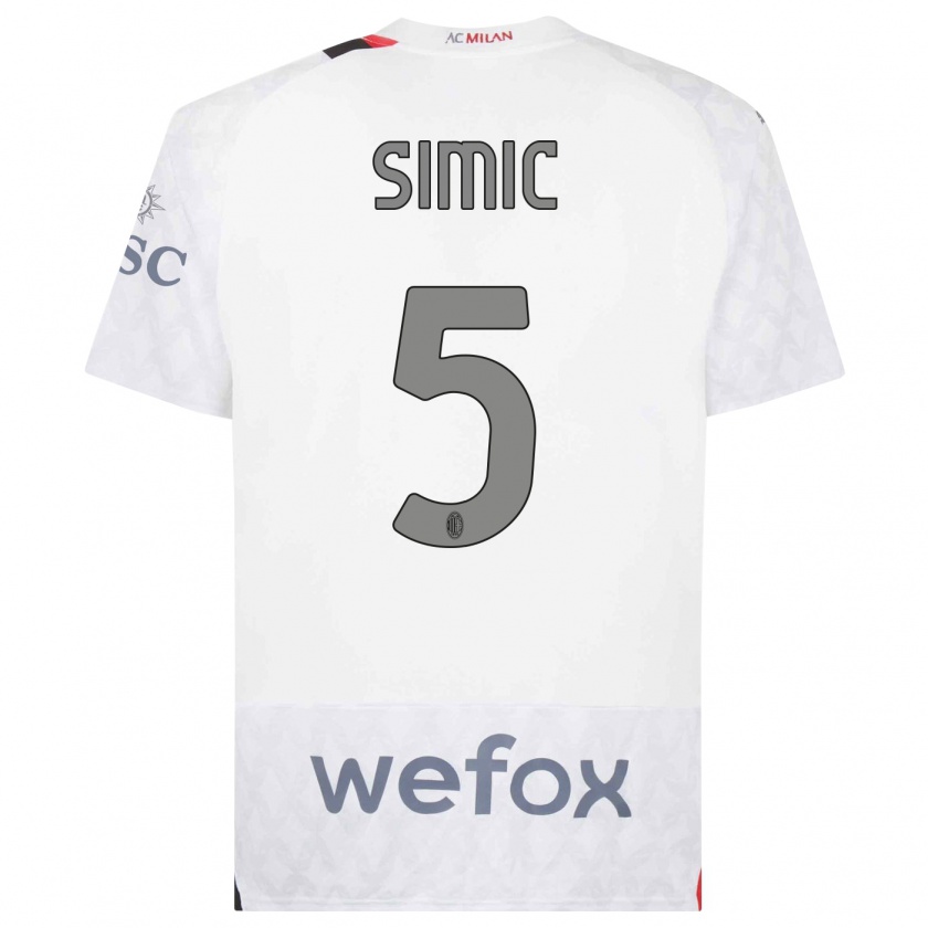 Kandiny Donna Maglia Jan-Carlo Simic #5 Bianco Kit Gara Away 2023/24 Maglietta