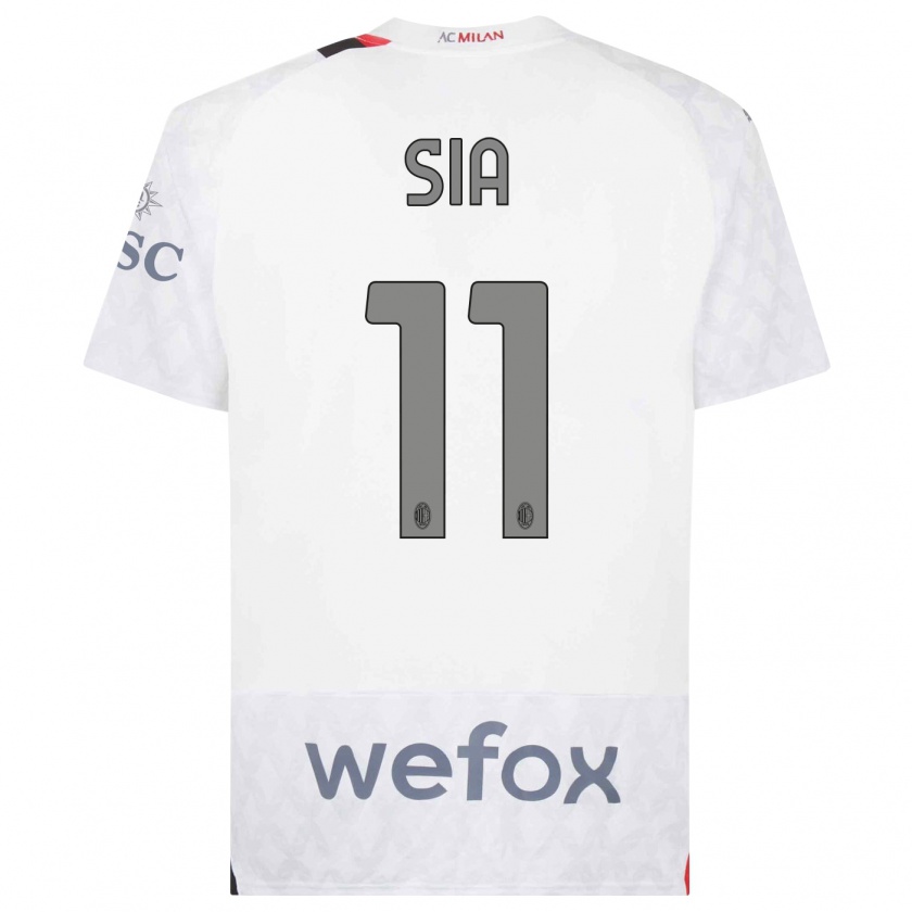 Kandiny Donna Maglia Diego Sia #11 Bianco Kit Gara Away 2023/24 Maglietta