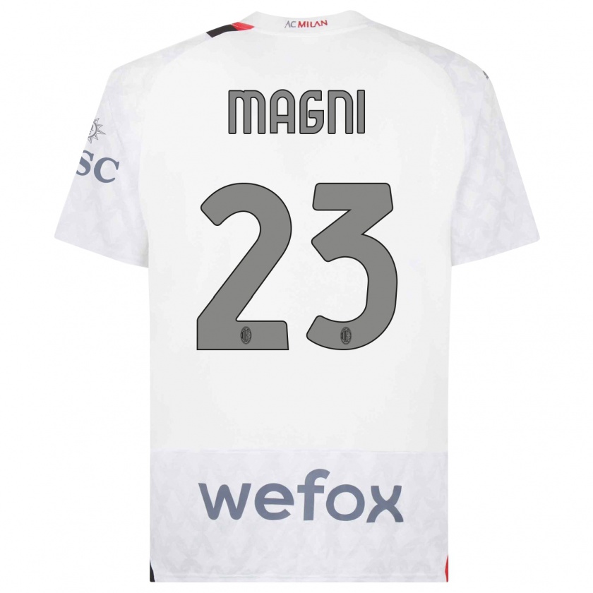 Kandiny Donna Maglia Vittorio Magni #23 Bianco Kit Gara Away 2023/24 Maglietta