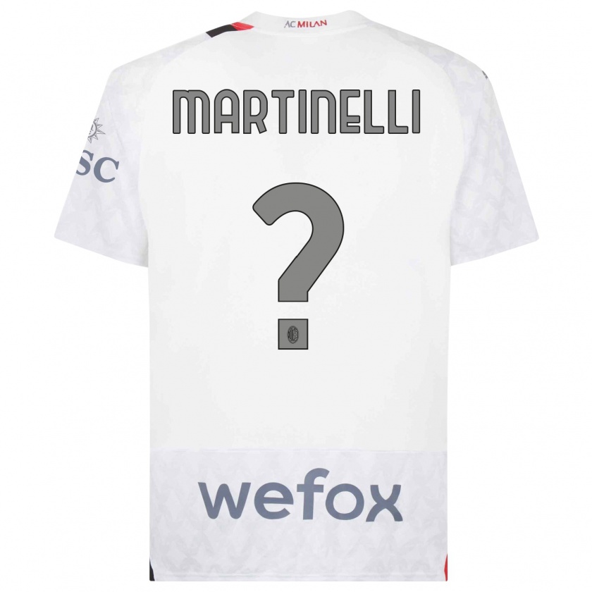 Kandiny Donna Maglia Riccardo Martinelli #0 Bianco Kit Gara Away 2023/24 Maglietta