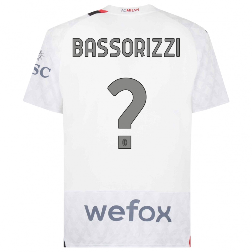 Kandiny Donna Maglia Carlo Bassorizzi #0 Bianco Kit Gara Away 2023/24 Maglietta