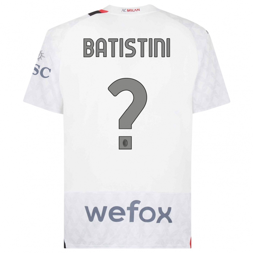 Kandiny Donna Maglia Simone Batistini #0 Bianco Kit Gara Away 2023/24 Maglietta