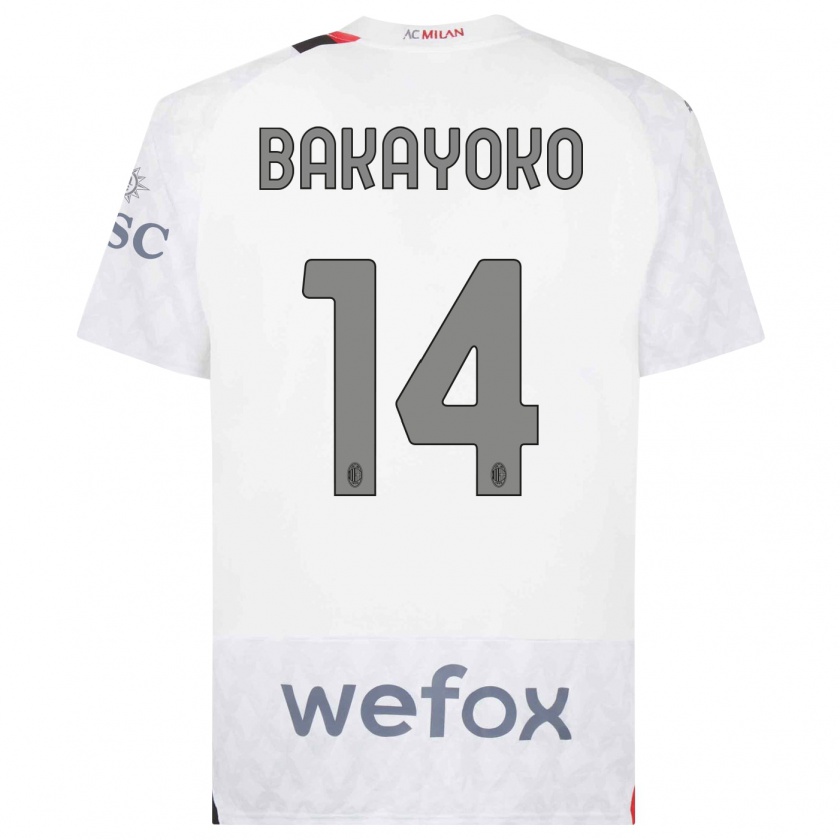 Kandiny Donna Maglia Tiemoue Bakayoko #14 Bianco Kit Gara Away 2023/24 Maglietta