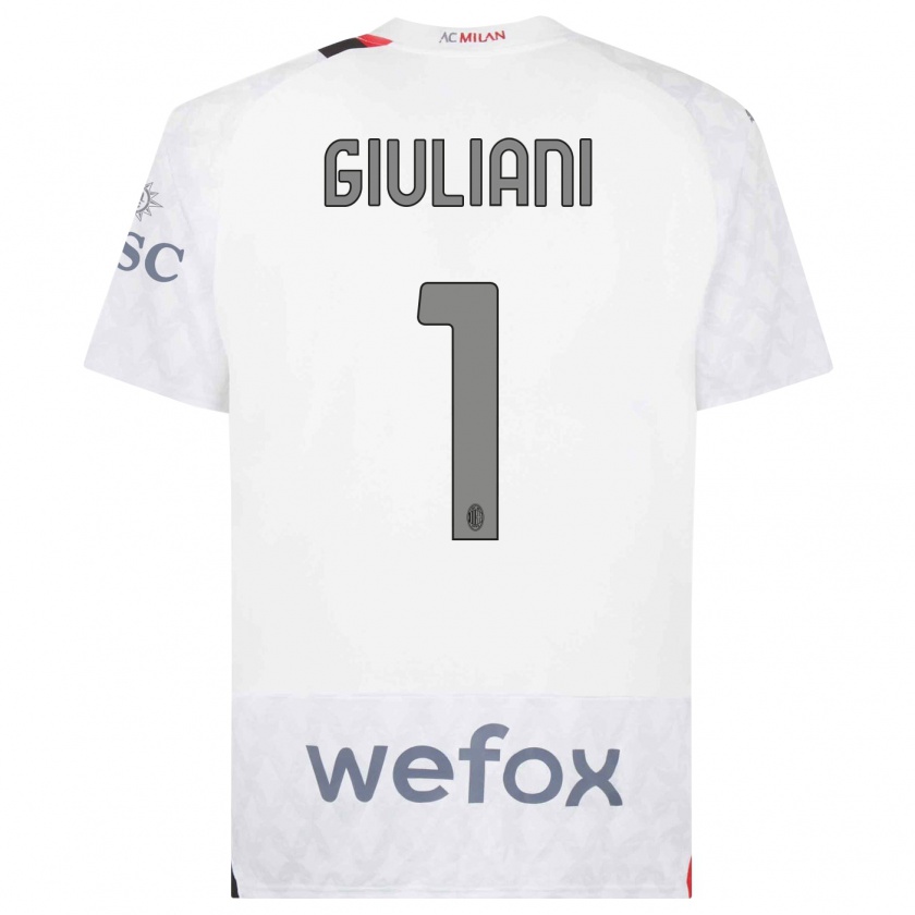 Kandiny Mujer Camiseta Laura Giuliani #1 Blanco 2ª Equipación 2023/24 La Camisa