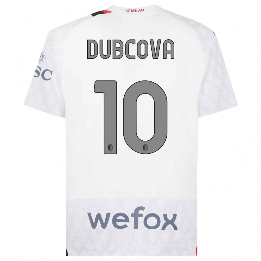 Kandiny Donna Maglia Kamila Dubcova #10 Bianco Kit Gara Away 2023/24 Maglietta