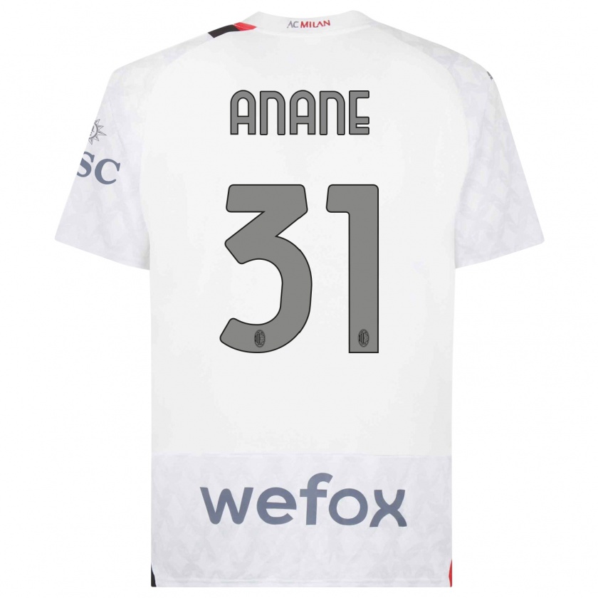 Kandiny Damen Emmanuel Anane #31 Weiß Auswärtstrikot Trikot 2023/24 T-Shirt Österreich