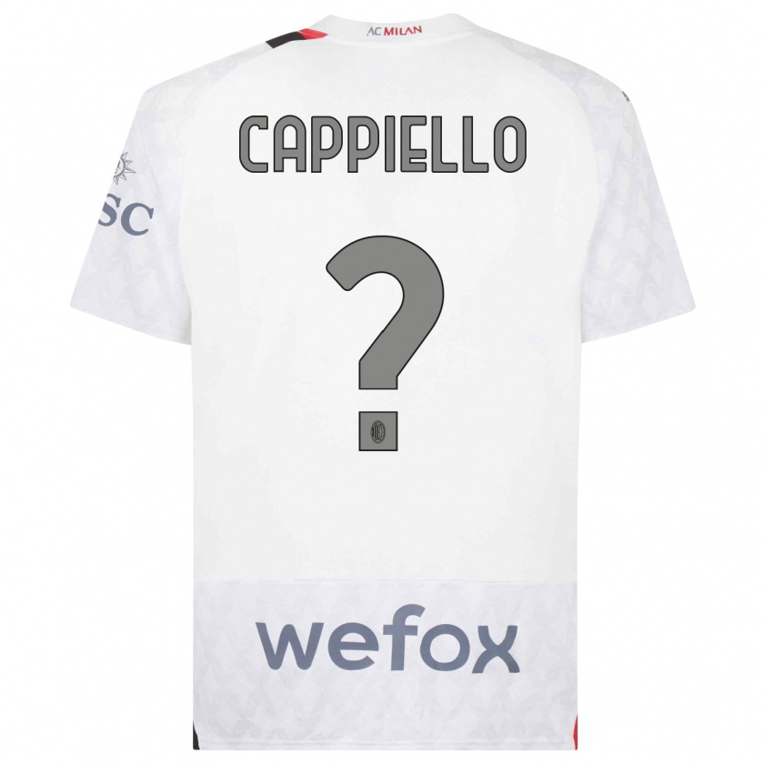 Kandiny Donna Maglia Flavio Cappiello #0 Bianco Kit Gara Away 2023/24 Maglietta