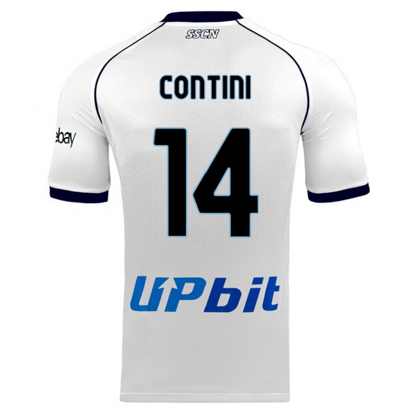 Kandiny Donna Maglia Nikita Contini #14 Bianco Kit Gara Away 2023/24 Maglietta