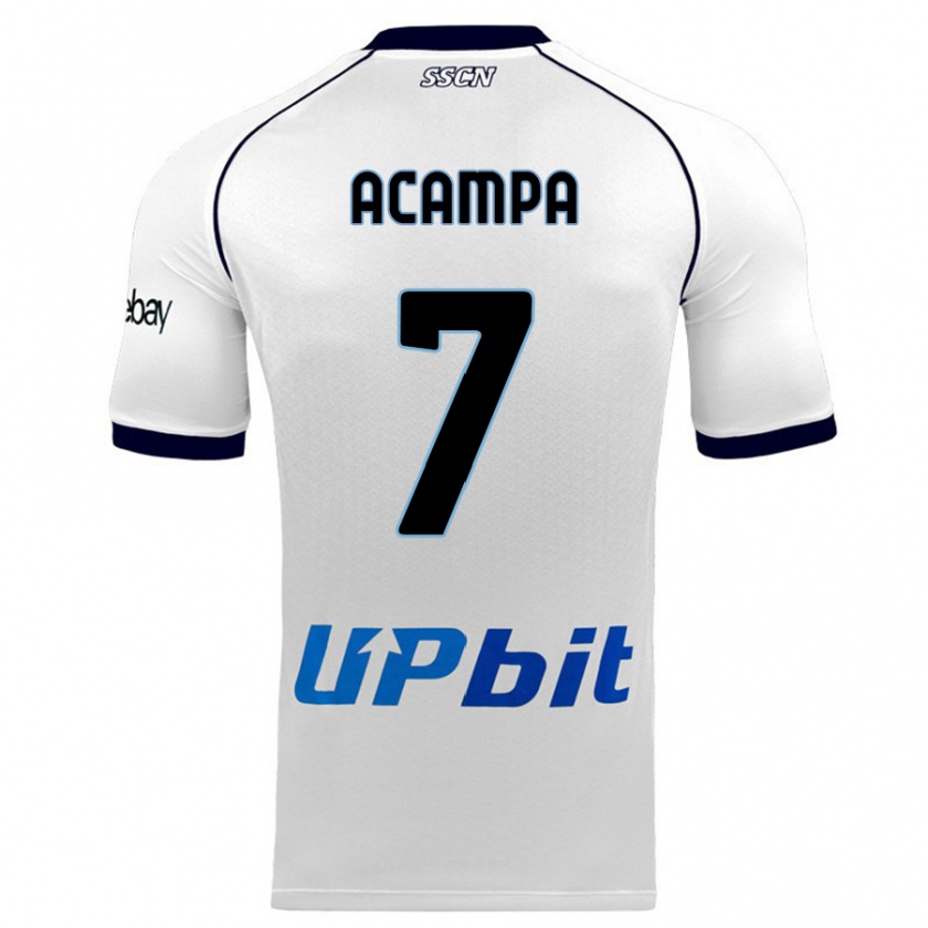 Kandiny Dames Davide Acampa #7 Wit Uitshirt Uittenue 2023/24 T-Shirt België