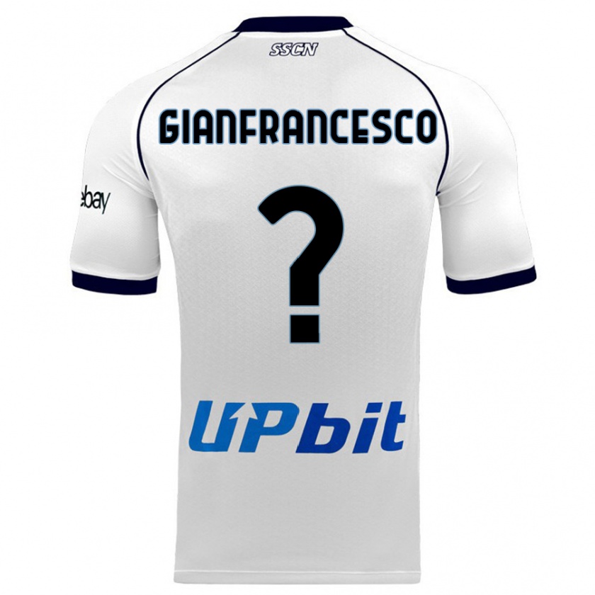 Kandiny Donna Maglia Sergio Gianfrancesco #0 Bianco Kit Gara Away 2023/24 Maglietta