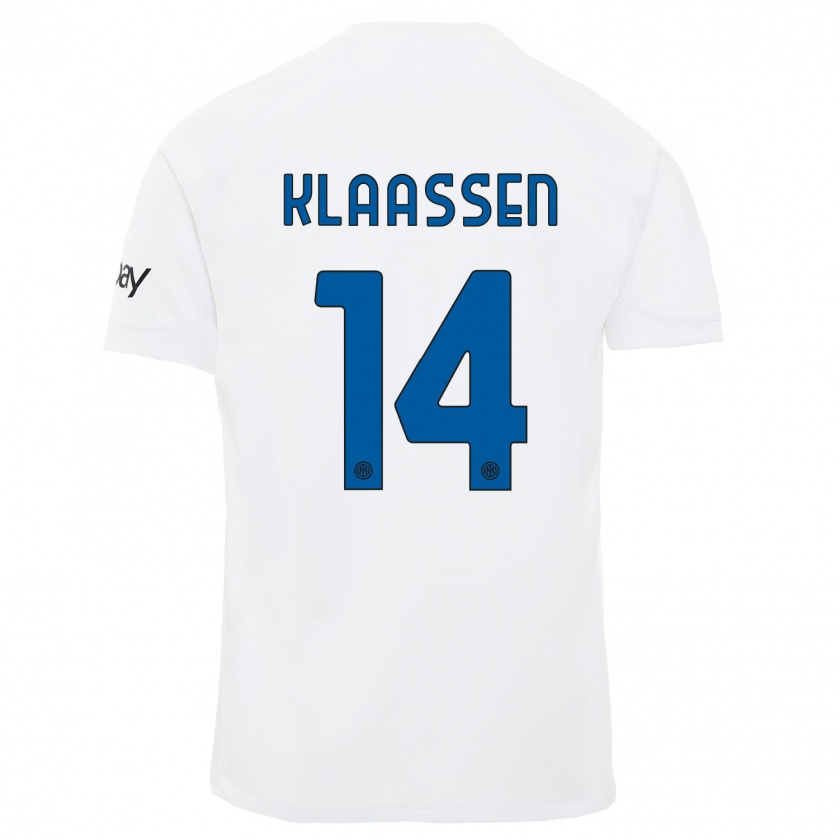 Kandiny Donna Maglia Davy Klaassen #14 Bianco Kit Gara Away 2023/24 Maglietta