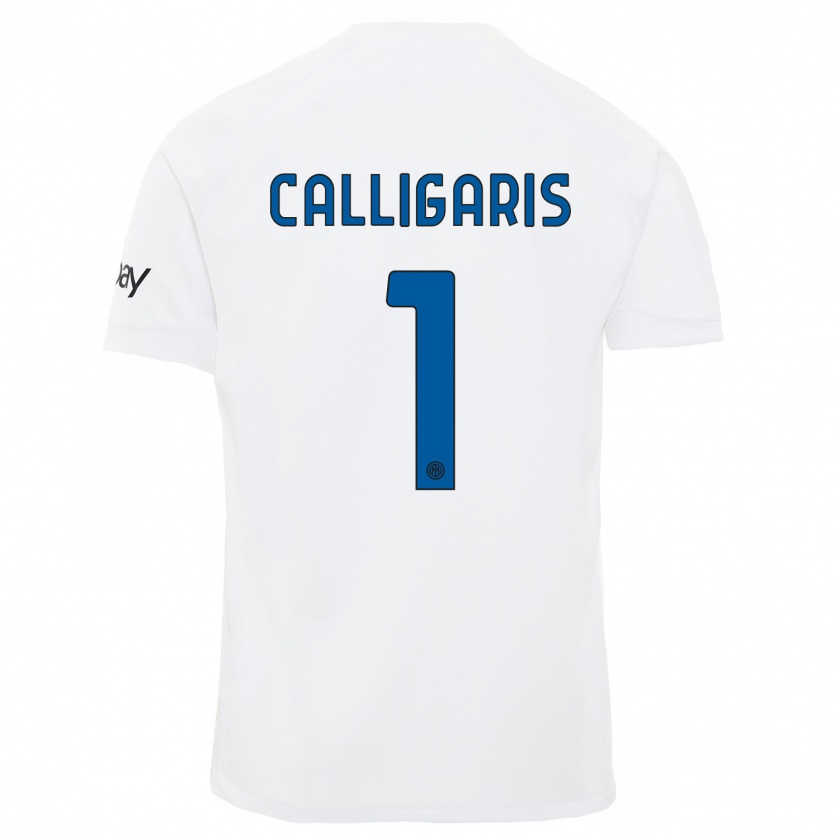 Kandiny Donna Maglia Alessandro Calligaris #1 Bianco Kit Gara Away 2023/24 Maglietta