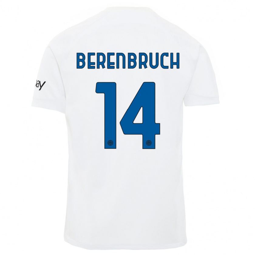 Kandiny Donna Maglia Thomas Berenbruch #14 Bianco Kit Gara Away 2023/24 Maglietta