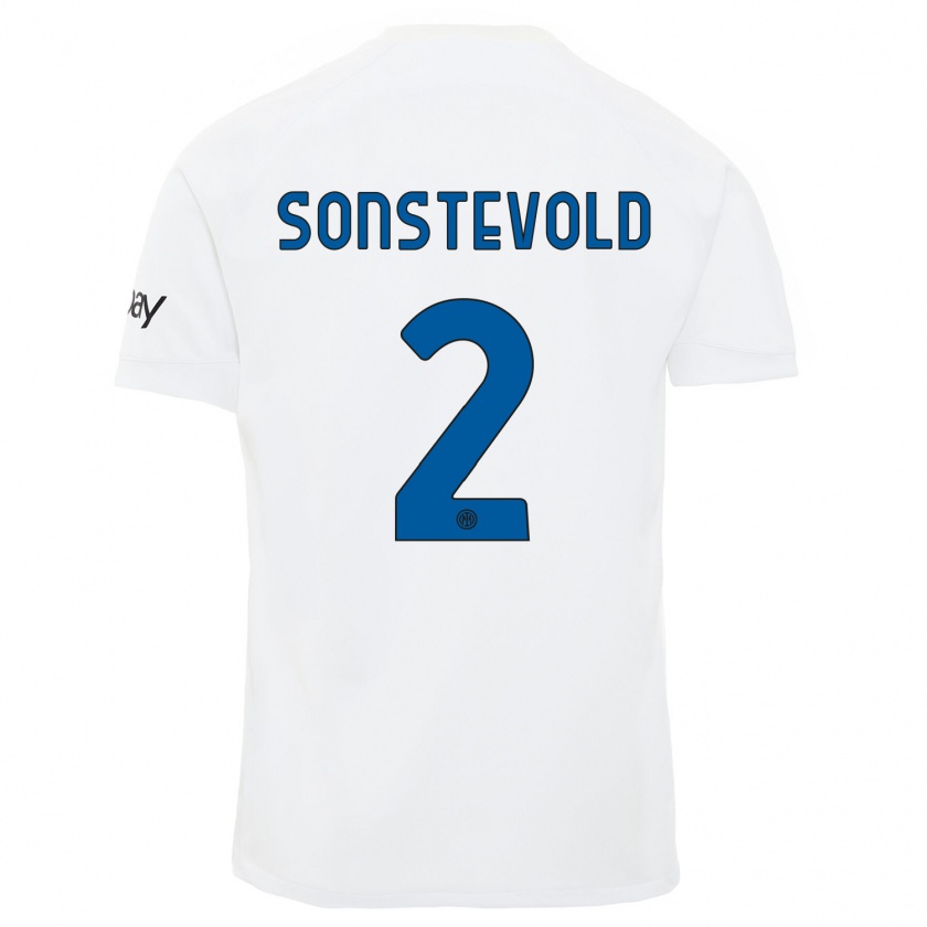 Kandiny Donna Maglia Anja Sonstevold #2 Bianco Kit Gara Away 2023/24 Maglietta