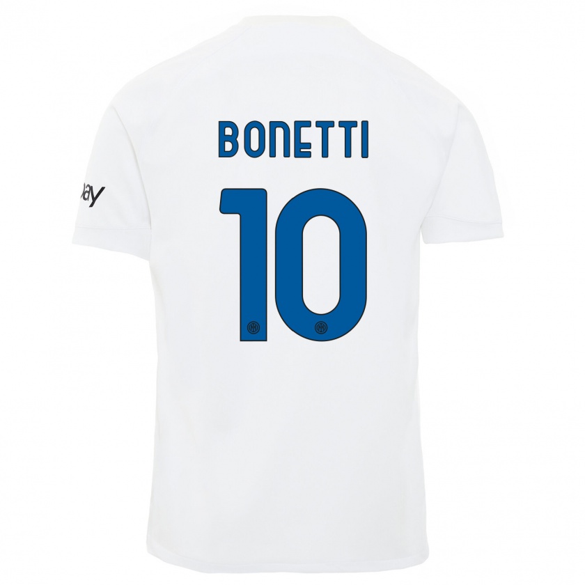 Kandiny Donna Maglia Tatiana Bonetti #10 Bianco Kit Gara Away 2023/24 Maglietta