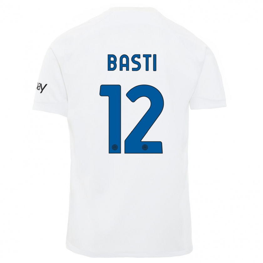 Kandiny Donna Maglia Matteo Basti #12 Bianco Kit Gara Away 2023/24 Maglietta