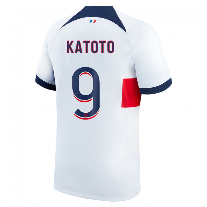 Kandiny Mujer Camiseta Marie-Antoinette Katoto #9 Blanco 2ª Equipación 2023/24 La Camisa