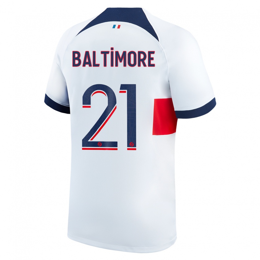 Kandiny Donna Maglia Sandy Baltimore #21 Bianco Kit Gara Away 2023/24 Maglietta