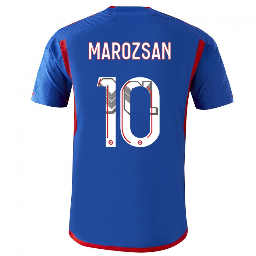 Kandiny Donna Maglia Dzsenifer Marozsan #10 Blu Rosso Kit Gara Away 2023/24 Maglietta