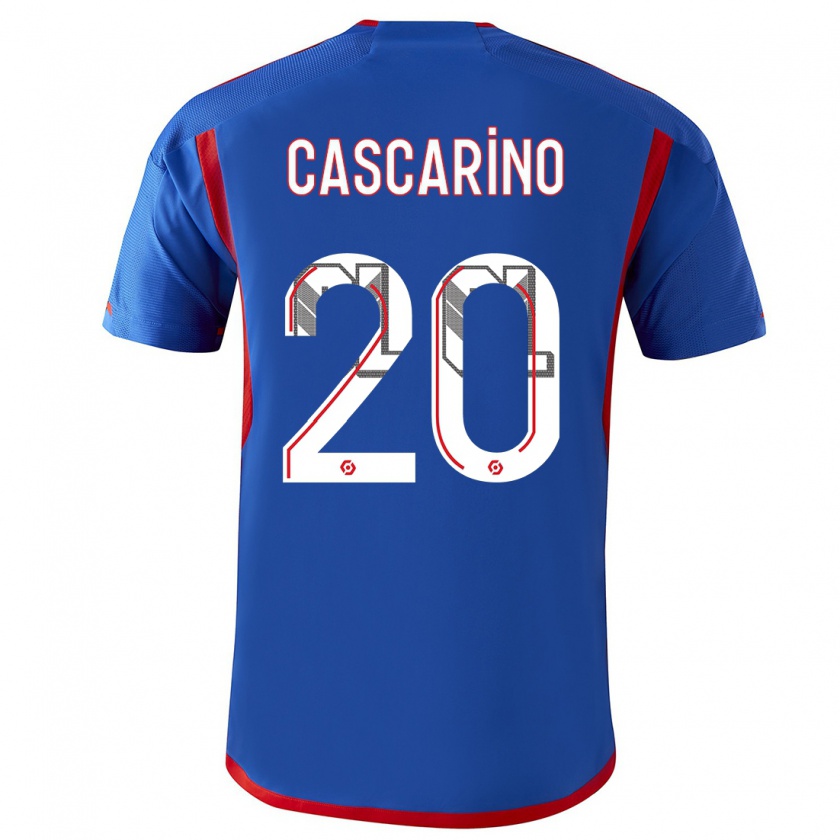 Kandiny Donna Maglia Delphine Cascarino #20 Blu Rosso Kit Gara Away 2023/24 Maglietta