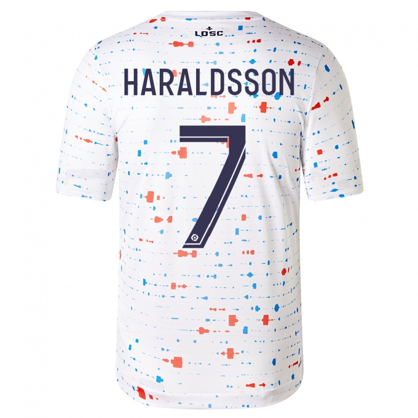 Kandiny Donna Maglia Hákon Arnar Haraldsson #7 Bianco Kit Gara Away 2023/24 Maglietta