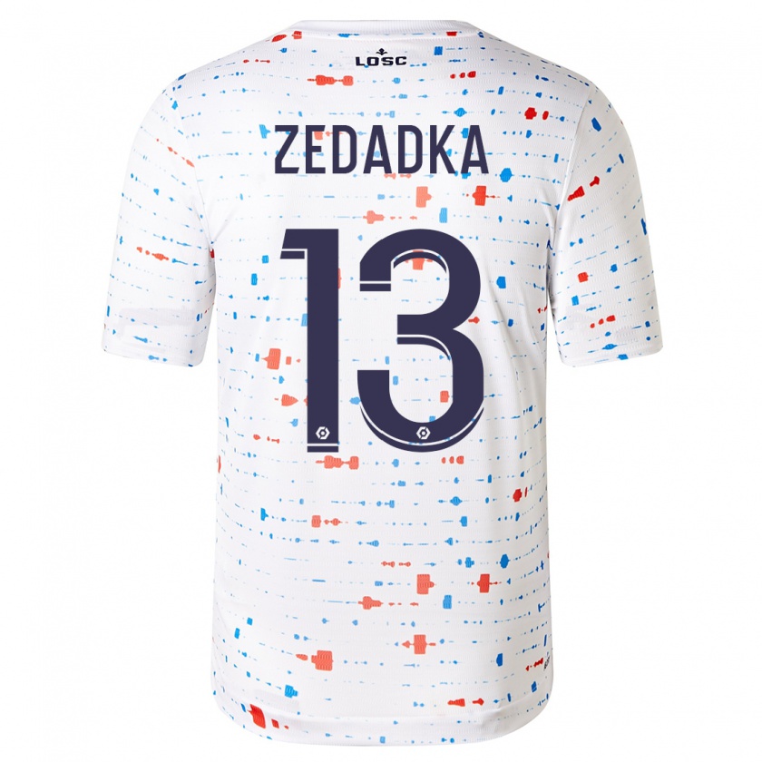 Kandiny Mujer Camiseta Akim Zedadka #13 Blanco 2ª Equipación 2023/24 La Camisa