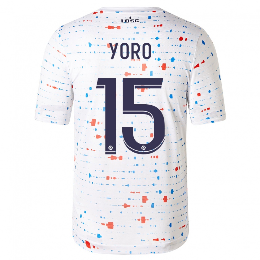 Kandiny Mujer Camiseta Leny Yoro #15 Blanco 2ª Equipación 2023/24 La Camisa