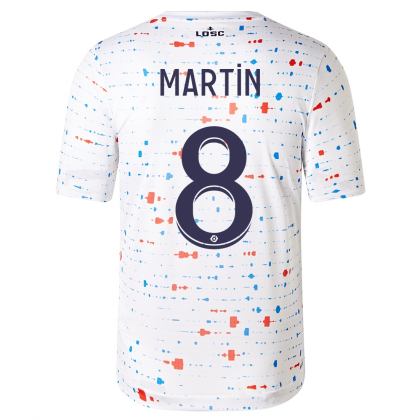 Kandiny Mujer Camiseta Jonas Martin #8 Blanco 2ª Equipación 2023/24 La Camisa