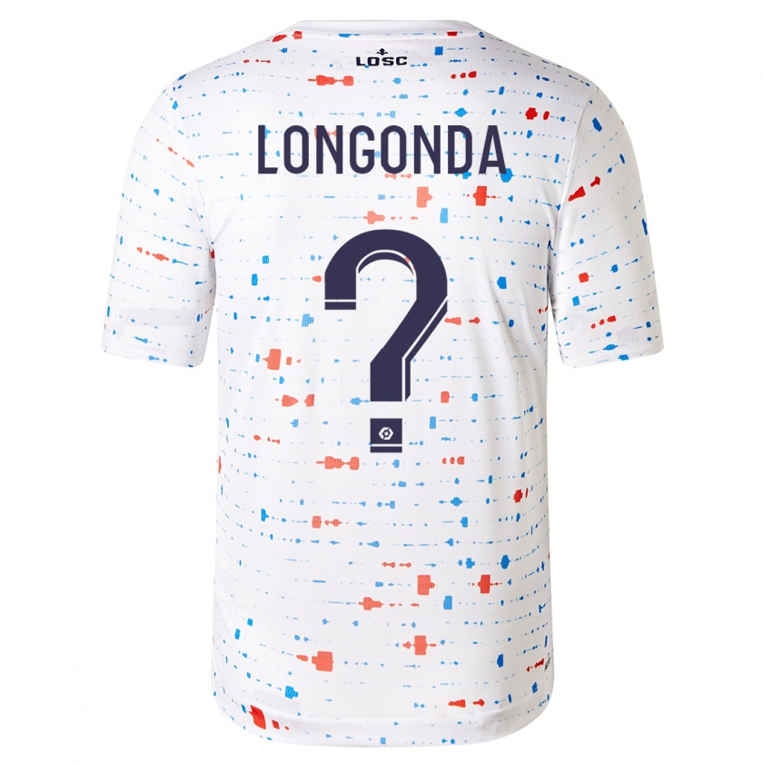 Kandiny Donna Maglia Jean-Pierre Longonda #0 Bianco Kit Gara Away 2023/24 Maglietta