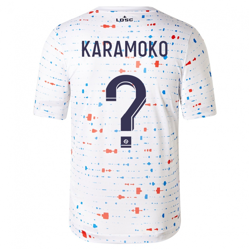 Kandiny Mujer Camiseta Ibrahim Karamoko #0 Blanco 2ª Equipación 2023/24 La Camisa