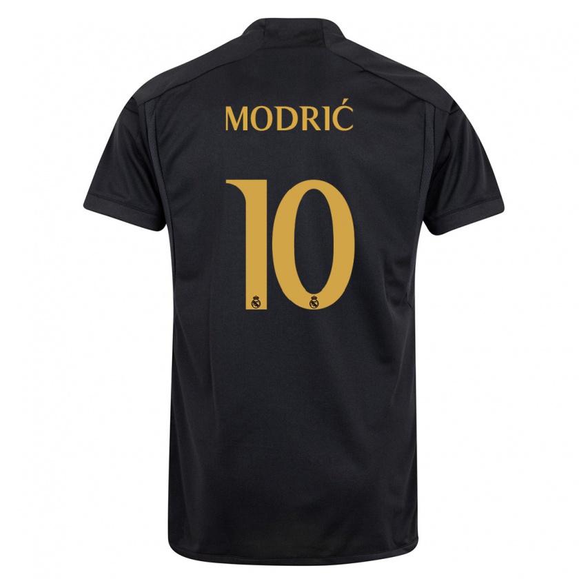 Kandiny Donna Maglia Luka Modric #10 Nero Kit Gara Third 2023/24 Maglietta