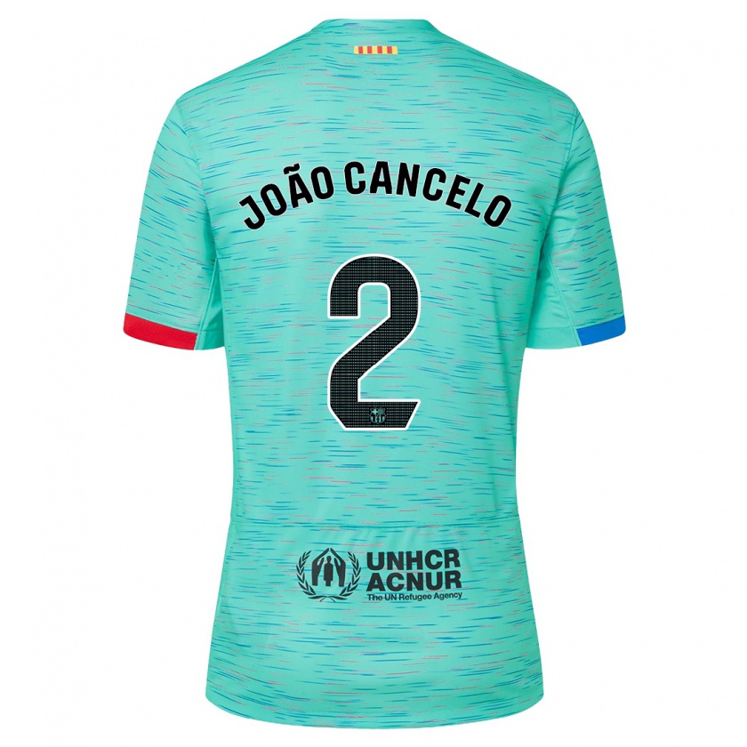 Kandiny Dames João Cancelo #2 Licht Aqua Thuisshirt Derde Tenue 2023/24 T-Shirt België