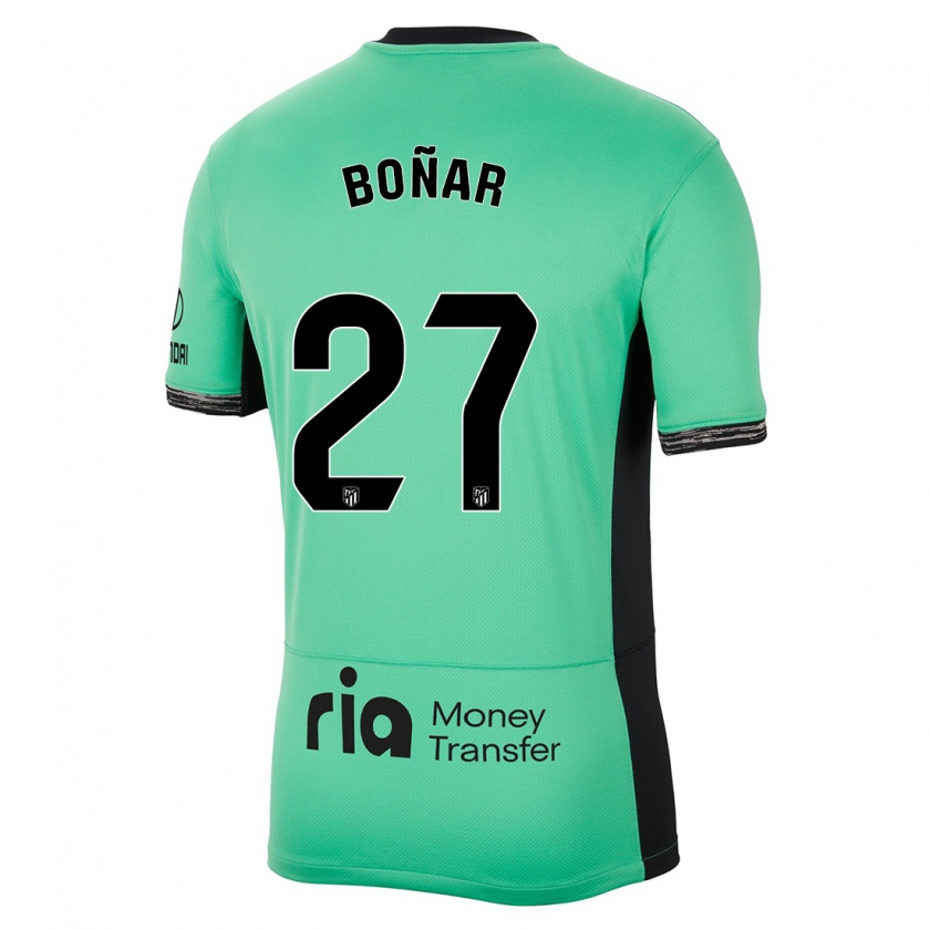 Kandiny Mujer Camiseta Javier Boñar #27 Primavera Verde Equipación Tercera 2023/24 La Camisa