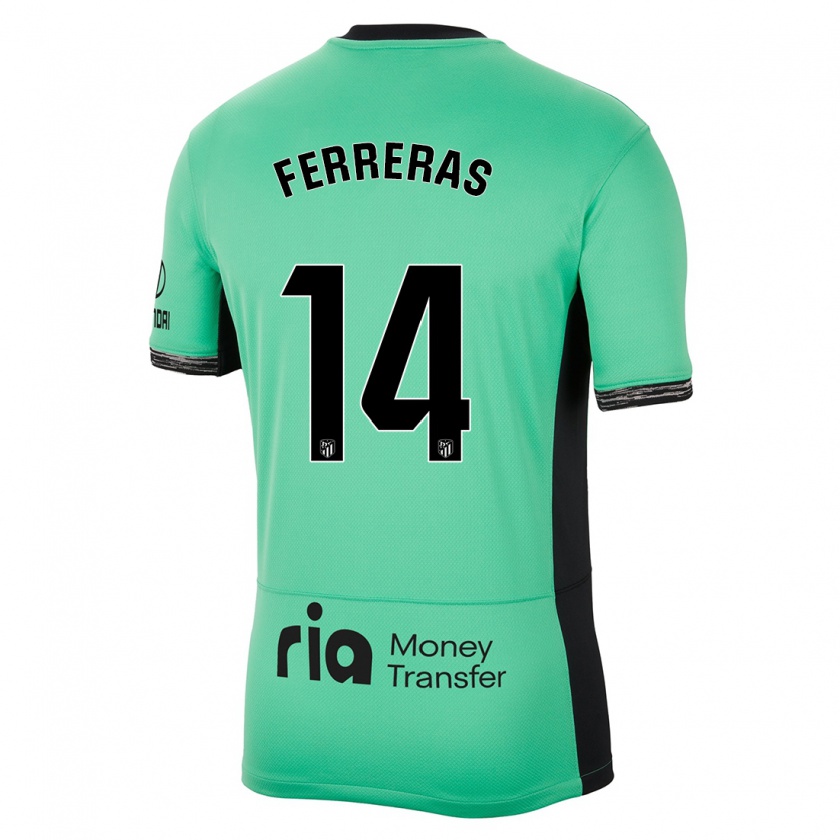 Kandiny Donna Maglia Adrian Ferreras #14 Verde Primavera Kit Gara Third 2023/24 Maglietta