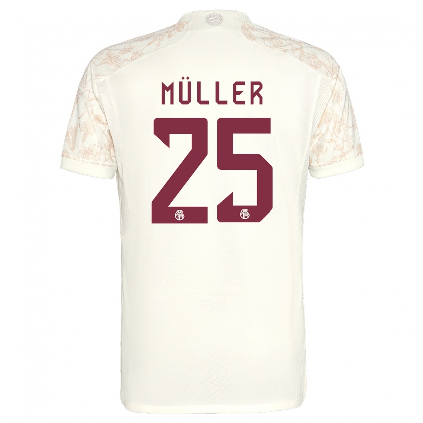 Kandiny Mujer Camiseta Thomas Müller #25 Blanquecino Equipación Tercera 2023/24 La Camisa